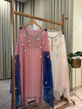 Premium chiffon handwork semi stitched  with dual dupatta suit